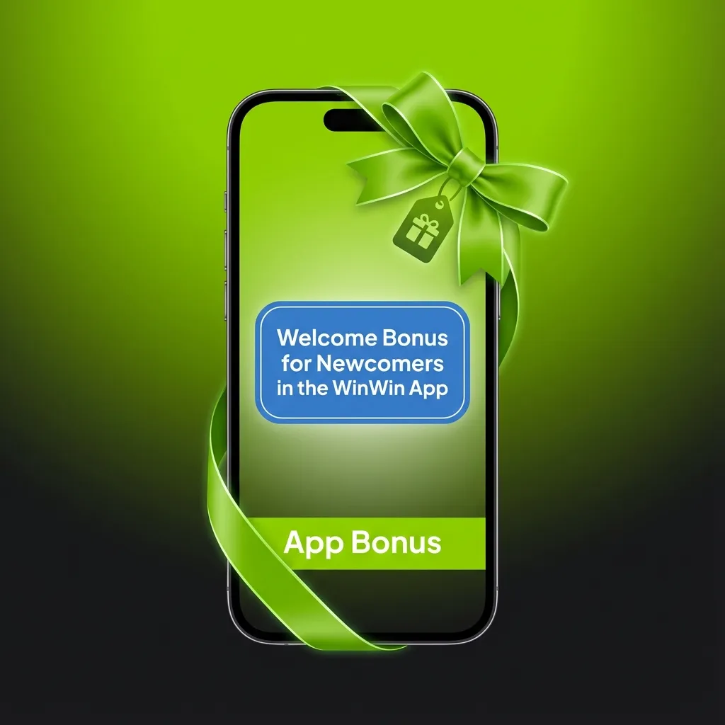 WinWin app welcome bonus screen showing choice between sports free bets and casino spins for new users.