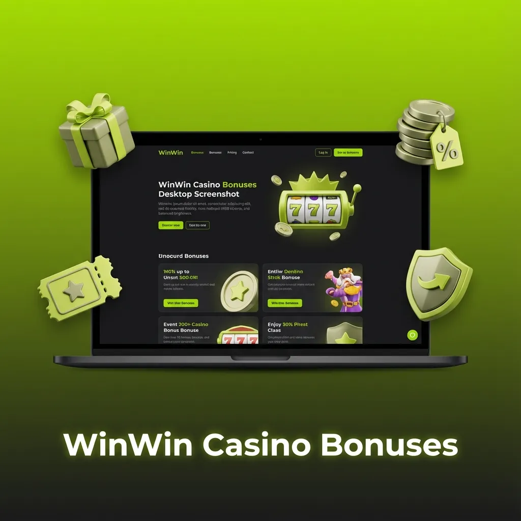 Promotional banner for WinWin Casino showing first deposit bonus, reload offers, free spins Friday and cashback deals