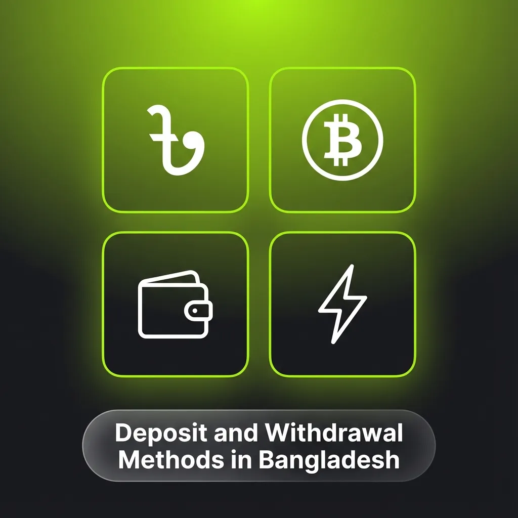 Icons of bKash, Nagad, Rocket, banks and crypto around “WinWin” with text: Deposit & Withdrawal Methods in Bangladesh