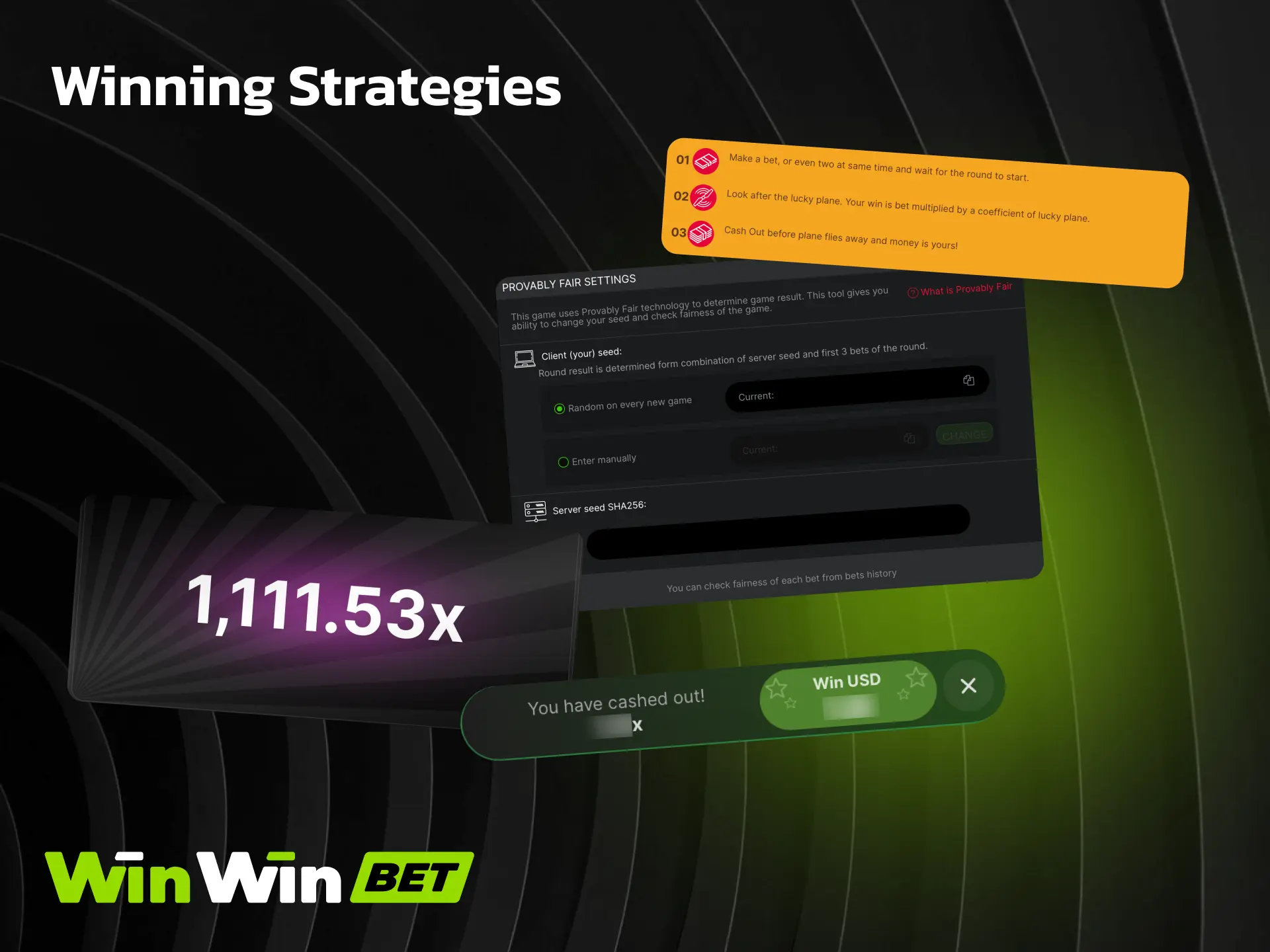 Winning strategies for Aviator on WinWin including auto cash out and small bets.