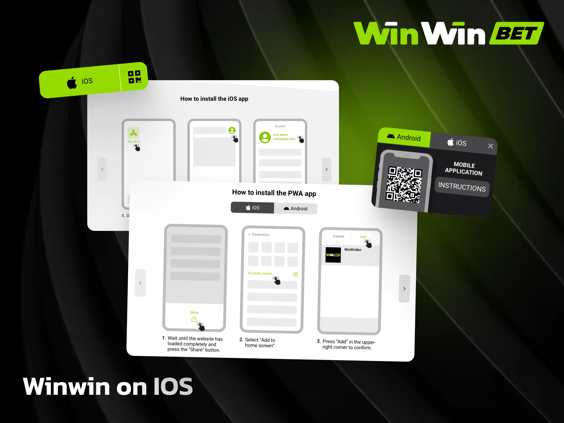 Install WinWin iOS app as a PWA from Safari on your iPhone or iPad.