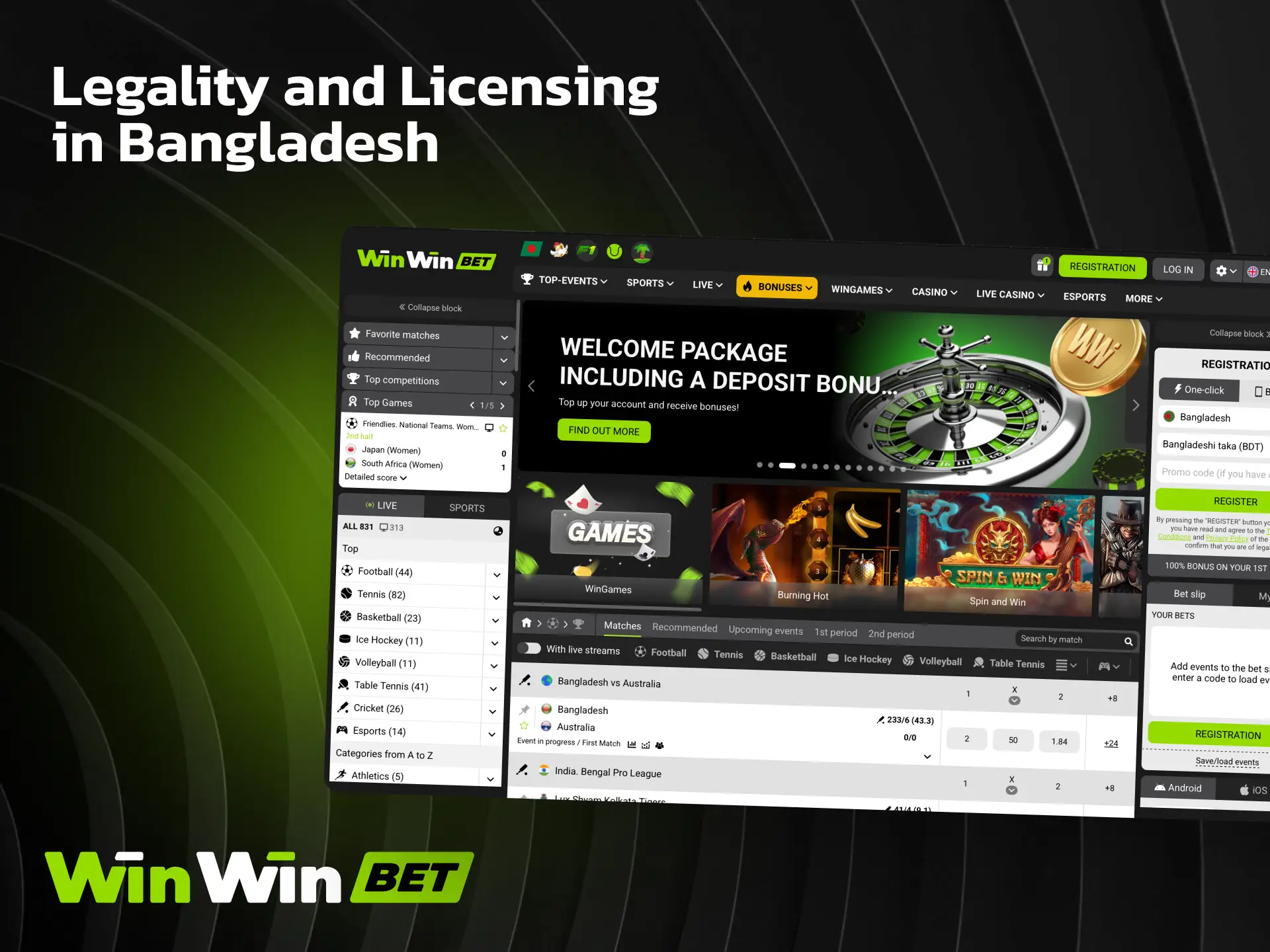 WinWin operates with legal licensing for secure and trusted betting in Bangladesh.